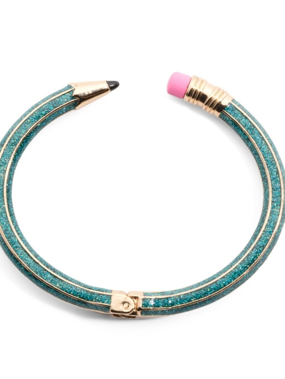 💙▪️Betsey Johnson▪️ Aqua Blue Glitter Pencil Pink Eraser Bracelet Cuff